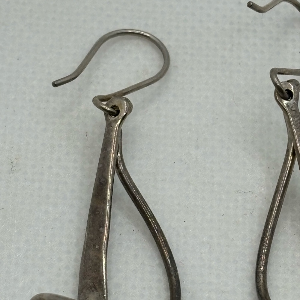 HOB 925 Modernist Dangle Earrings.  Around 2” long not counting hooks. - Picture 8 of 15